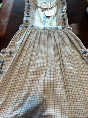 Embroidered Plaid Sleeveless Dress.  Size 6.  Brand is Lali.